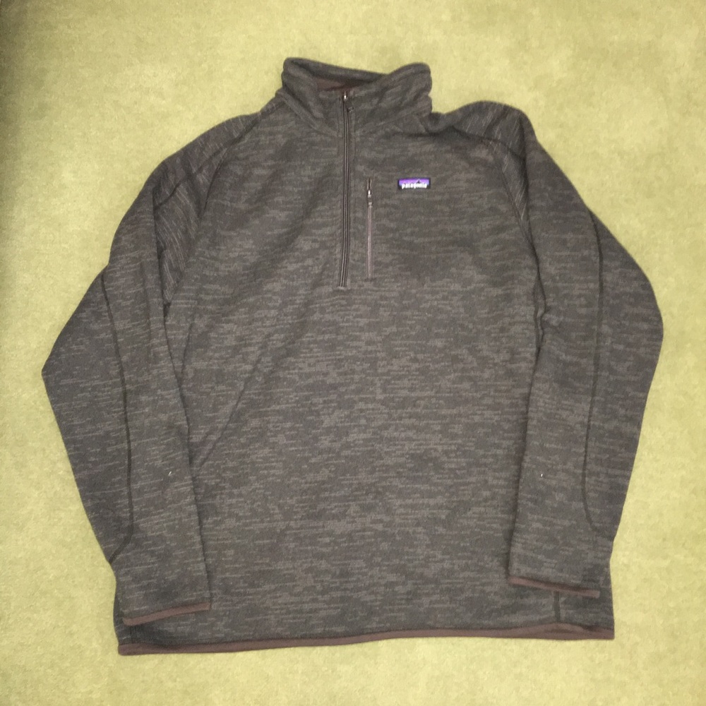 Patagonia Mens Better Sweater Brown XXL 1/4 zip